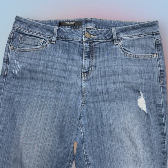 SIMPLY VERA WANG Women’s 12 Distressed Skinny Teacher Jeans - Picture 1 of 4